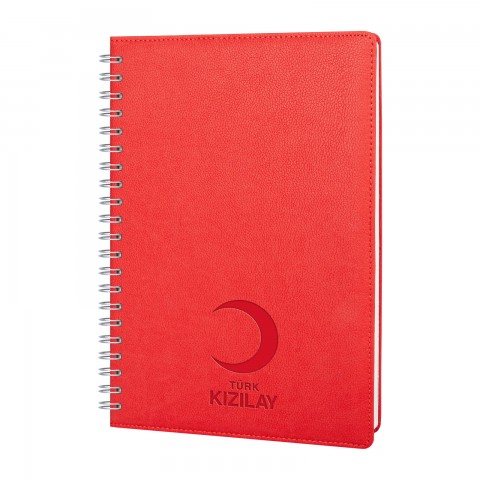 PLEVNE KIRMIZI KARELİ TARİHSİZ SPİRALLİ DEFTER (20x28 CM)