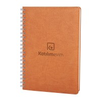SUBAYEVLERİ KAHVERENGİ SPİRALLİ TARİHLİ HAFTALIK AJANDA (20x28 CM)
