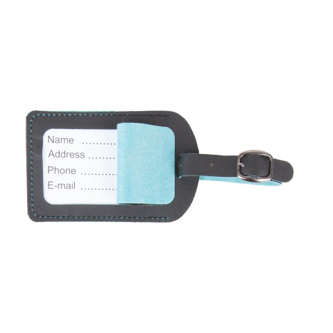 BAGAJ ETİKETİ TURKUAZ DERİ