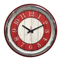 KİBELE201 KIRMIZI METAL KASA DUVAR SAATİ (505 MM)