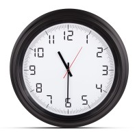 ATLAS SİYAH PLASTİK KASA DUVAR SAATİ (380MM)