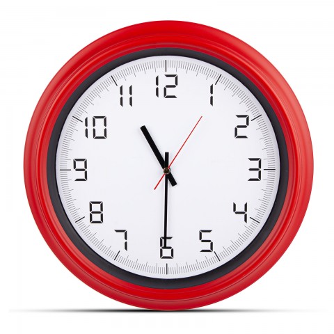 ATLAS KIRMIZI PLASTİK KASA DUVAR SAATİ (380MM)
