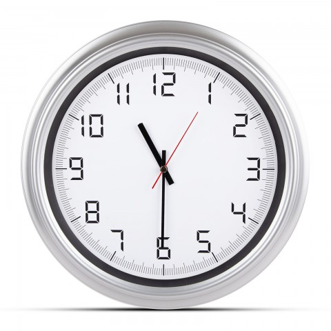 ATLAS GÜMÜŞ PLASTİK KASA DUVAR SAATİ (380MM)