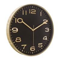 HADES406 SİYAH-ALTIN METALİZE ÇERÇEVE DUVAR SAATİ(380 MM)