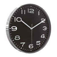 HADES406 SİYAH-GÜMÜŞ METALİZE ÇERÇEVE DUVAR SAATİ(380 MM)