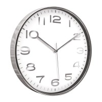 HADES406 BEYAZ-GÜMÜŞ METALİZE ÇERÇEVE DUVAR SAATİ(380 MM)