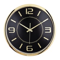 5013133 HELLEN404 SİYAH-ALTIN METALİZE ÇERÇEVE DUVAR SAATİ (420 MM)