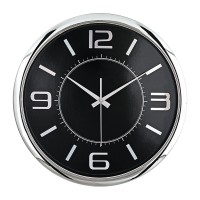 5013134 HELLEN404 SİYAH-GÜMÜŞ METALİZE ÇERÇEVE DUVAR SAATİ (420MM)