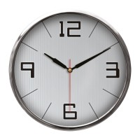 5019220 THOR707 GÜMÜŞ METAL ÇERÇEVE DUVAR SAATİ (320MM)