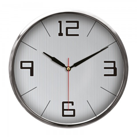 THOR707 GÜMÜŞ METAL ÇERÇEVE DUVAR SAATİ (320MM)