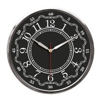 5019234 THOR707 SİYAH-GÜMÜŞ METAL ÇERÇEVE DUVAR SAATİ (320MM)