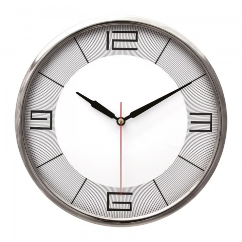 THOR707 GÜMÜŞ-GRİ METAL ÇERÇEVE DUVAR SAATİ (320MM)