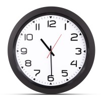 HERA SİYAH PLASTİK KASA DUVAR SAATİ (350MM)