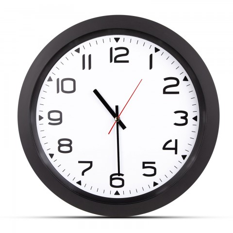 HERA SİYAH PLASTİK KASA DUVAR SAATİ (350MM)