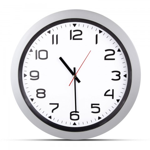 HERA GÜMÜŞ PLASTİK KASA DUVAR SAATİ (350MM)