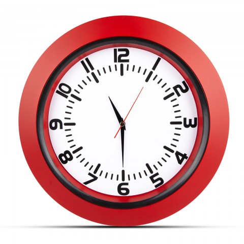 UMAY KIRMIZI PLASTİK KASA DUVAR SAATİ (350 MM)