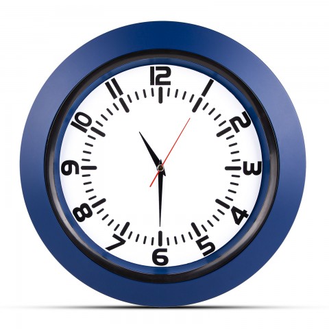 UMAY LACİVERT PLASTİK KASA DUVAR SAATİ (350 MM)