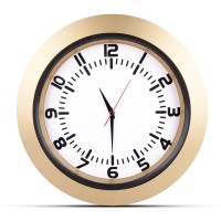 UMAY ALTIN-BEYAZ PLASTİK KASA DUVAR SAATİ (350 MM)