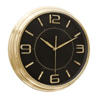 5036233 SEZAR401 SİYAH-ALTIN METALİZE ÇERÇEVE DUVAR SAATİ (380 MM)