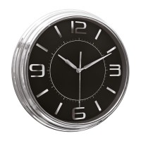 5036234 SEZAR401 SİYAH-GÜMÜŞ METALİZE ÇERÇEVE DUVAR SAATİ (380 MM)