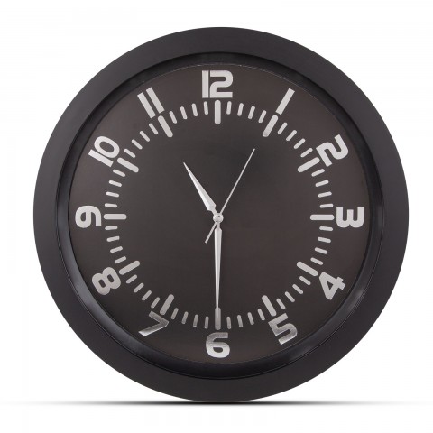 POSEIDON SİYAH PLASTİK KASA DUVAR SAATİ 350MM