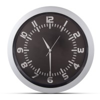 POSEIDON GÜMÜŞ PLASTİK KASA DUVAR SAATİ 350MM