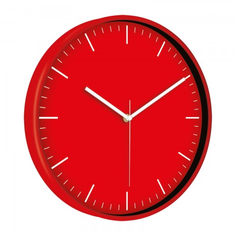 MİMAS186 KIRMIZI PLASTİK KASA DUVAR SAATİ (380 MM)
