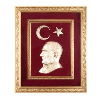 ÖNCÜ KIRMIZI ATATÜRK KABARTMALI TABLO ÖNCÜ KIRMIZI ATATÜRK KABARTMALI TABLO